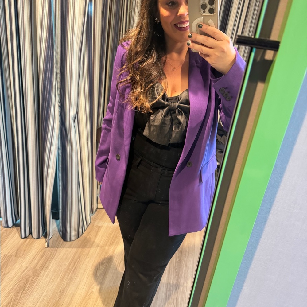 House of Harlow 1960 Purple Double-Breasted Blazer